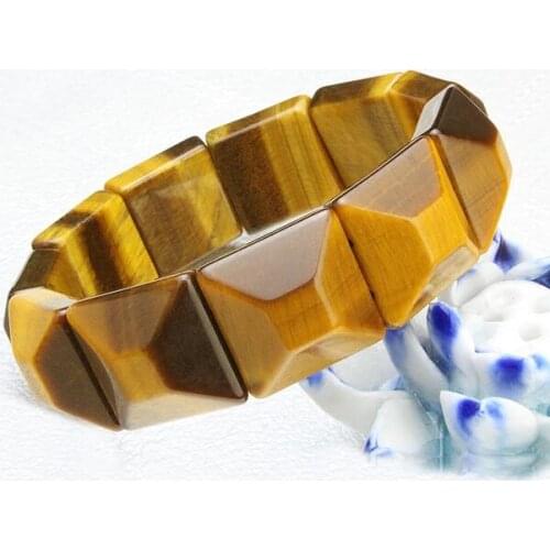 Natural Yellow TIger Eye Gemstone Rectangle Beads Bracelet AAA For Love Woman Healing Stone AAAAA