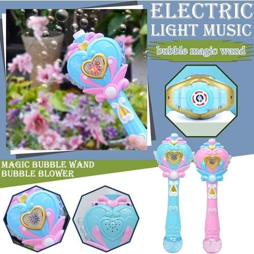 Popular Fairy Stick Bubble Machine Summer Soap Water Bubble Machine With Music Electric Bubble Maker Outdoor Bubbles
