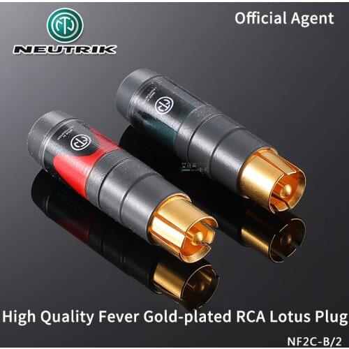 NEUTRIK ProFi RCA Plug NF2C-B/2 Professional DIY Phono Plug HIFI AV Cable Connector RCA Lotus Head Telescopic Gold-plated Plugs