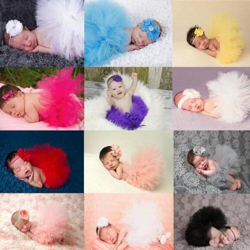 Newborn Skirt +Headband Set Photography Props Infant Costume Outfit Princess Baby Tutu Photography Props Outfit