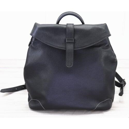 Fashion Black Women Backpack Genuine Leather College Style Student School Backpacks High Quality Anti-theft Travel Bags Mochilas