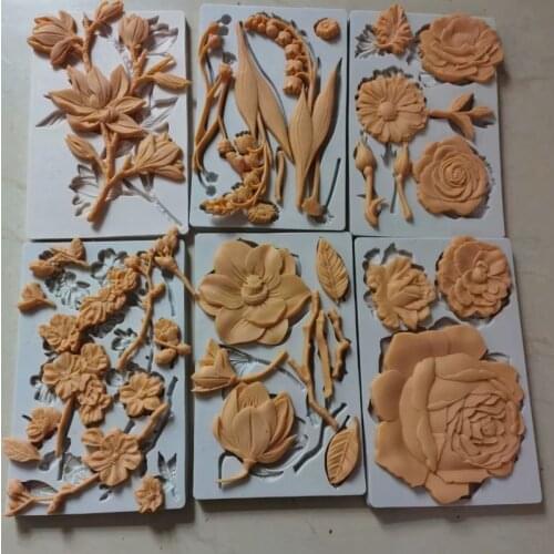 6 Styles Flower Shaped Silicone Mold Fondant Chocolate Mold Cake Decorating Baking Tools Sugarcraft Chocolate Gumpaste Mould