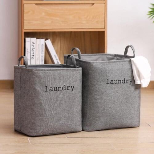 Cotton Linen Folding Storage Baskets Kids Toys Organizer Clothes and Sundries Storage Box Cabinet Storage Bag Laundry Basket