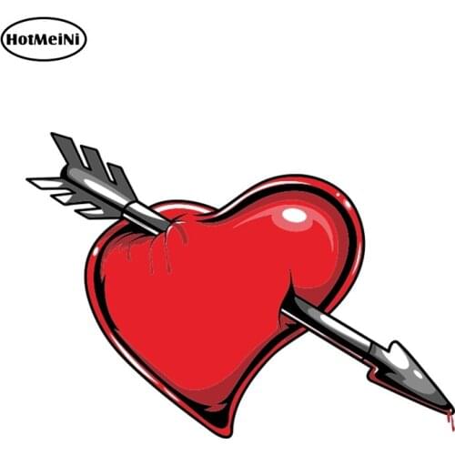 HotMeiNi 13cm x 9.3cm Heart Shot By An Arrow Reflective Car Stickers Fashion Car Window Bumper Decal DIY Heart Car Styling