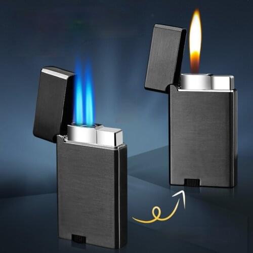 Three Straight Fire Broke Blue Flame Lighter Inflatable Double Flame Becomes A Machine with Three Individual Fire Lighters