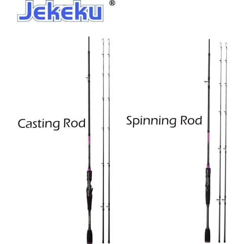 JEKEKU New 1.95m 2.1m 2.4m Spinning Lure Fishing Rod for Pike chub perch 2 Top Tips M/MH Carbon Fishing Pole Casting Fishing Rod