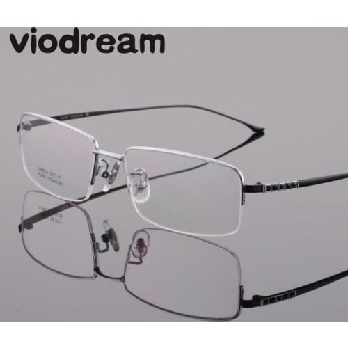 Viodream New Pure Titanium Glasses Frame Men Ultra Light Business Casual Prescription Eyewear Spectacle Frame Oculos De Grau 663