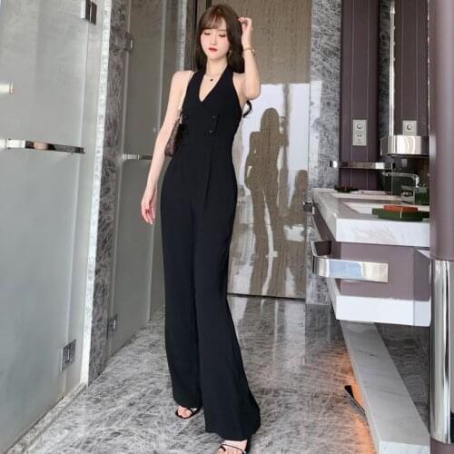 Fashion women new arrival casual comfortable high quality sleeveless jumpsuit vintage party backless summer beach long romper
