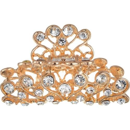 Gold Hair Accessories Rhinestone Claw Clip Crystal Hair Claw Clip for Women Jewelry