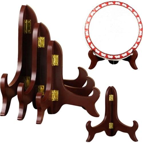1Pcs Plate Wooden Holders Display Dish Rack Picture Frame 5/6/7/8 Inch Photo Book Pedestal Holder Display Stand Multifunction