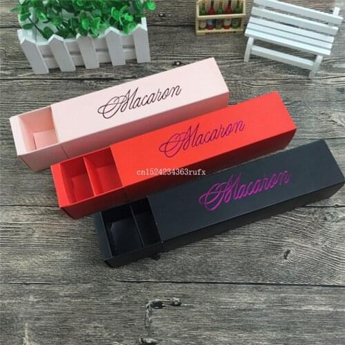 200Pcs Macaron Baking Packing Boxes Chocolate Cake Packaging Gift Boxes Bronzing West Point Cartridge Box Drawer Sum
