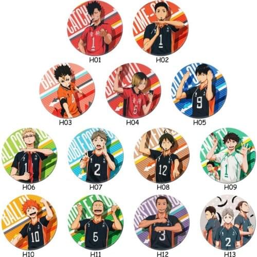 2021 Anime Haikyuu!! Brooch Metal Volleyball Boy Badge Cosplay Backpack Clothes Accessories Dropshipping