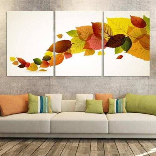 3 Piece a string Colorful leaves Painting Still Life Home Living Room Wall Decoration Artwork HD Print Picture Canvas Unframed