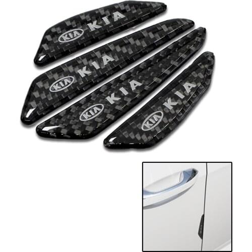 4pcs Carbon fiber car door protection strip Car Badge For KIA K2 K3 K5 Sorento Sportage R Rio Soul cap car styling