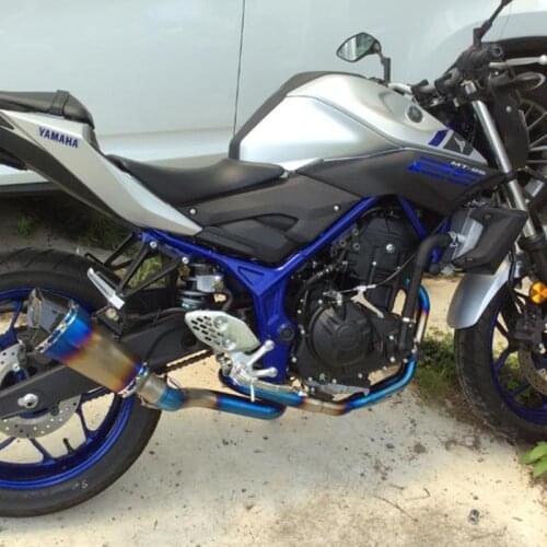 51mm Motorcycle Full Set Exhaust System Front Middle Link Pipe Bike Slip On For YAMAHA YZF MT03 R25 R3 SC Laser Mark Accessories