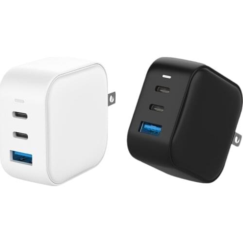 65W GaN Gallium Nitride Charging Adapter Fast Charger 2XType C 1 USB Interface Power Adapter(US Plug)