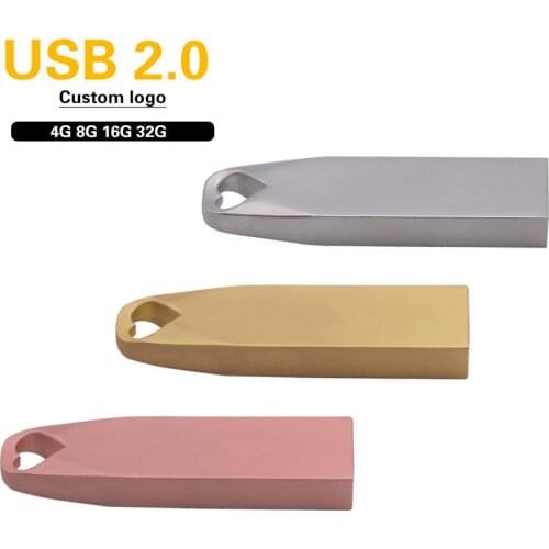 Over 10pcs Free Logo)Rose Gold Love Heart Usb Flash Drive 2.0 4gb 8gb Pen Drive 16gb 32gb 64gb Wedding Gift Pendrive Flash Disk