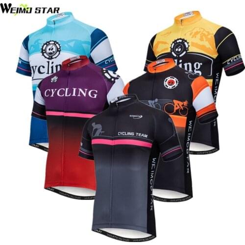 Weimostar Quick Dry MTB Bike Jersey Summer Short Sleeve Cycling Jersey Men Breathable Pro Team Bicycle Jersey Road Cycling Wear