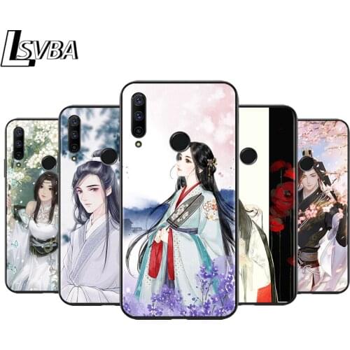 Black Soft TPU Cover Chinese classical girl and boy for Honor 9X 9 Lite 8S 8C 8X 8A 8 2019 2020 7A 7S 7C Pro Phone Case