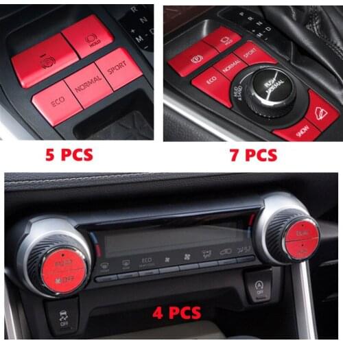 Air Conditioning Electronic Handbrake Multimedia Button Sequin Cover Trim Sticker For Toyota RAV 4 2019 2020 Accessories