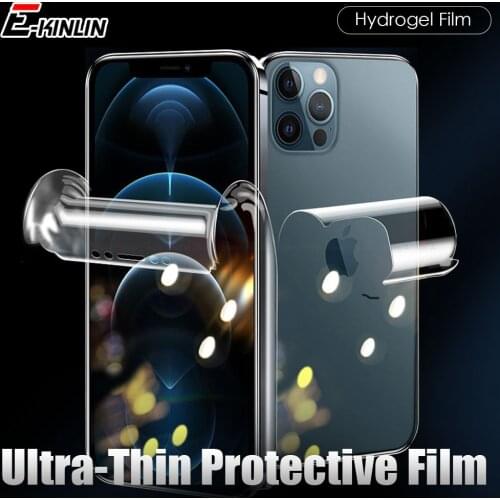 HD Curverd Hydrogel Film For iPhone 12 11 Pro mini XS Max X XR SE 2020 8 7 Plus Full Screen Protector Frame Rim Sticker Cover