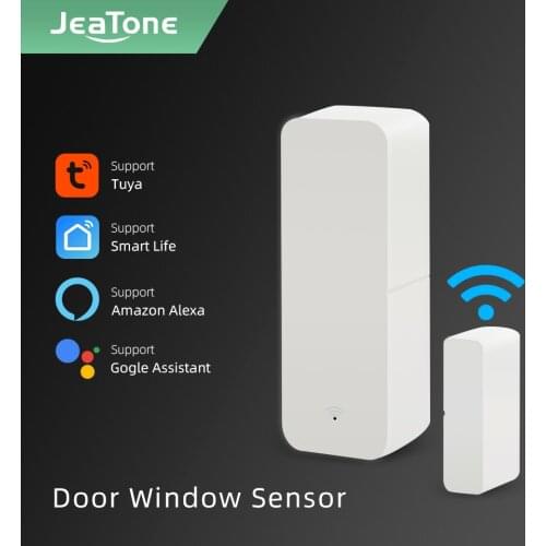 Jeatone WiFi Smart Door Window Sensor open/closed Detectors Notification alert Security Alarm System for Home /Office Tuya Alexa