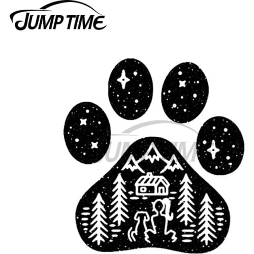 JumpTime 13 x 6.2cm Camping Hiking Climbing Outdoors Dog Paw Waterproof Motorcycle Anime Decoration Car Stickers Surfboard Decal