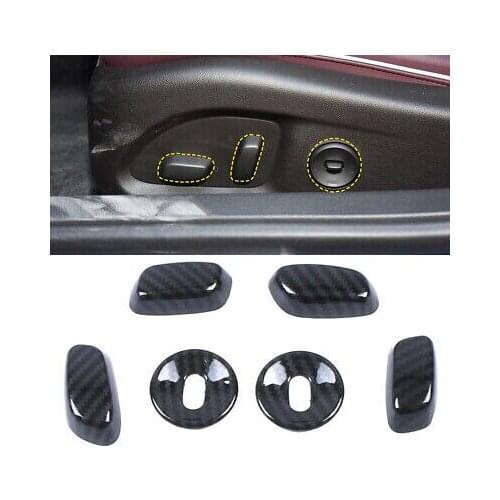 Carbon Fiber Inner Seat Adjustment Frame Cover Trim 6pcs For Cadillac CT4 2020