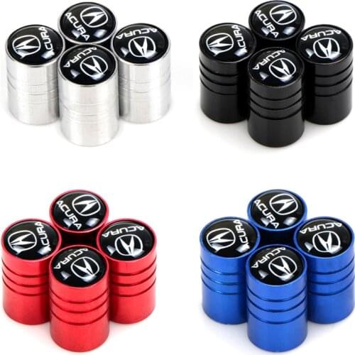 4pcs Aluminum alloy Car tire Valve Core Caps Wheel Valve Stem Cap Dust Cover for Acura RDX Integra TLX CDX MDX ZDX Accessories