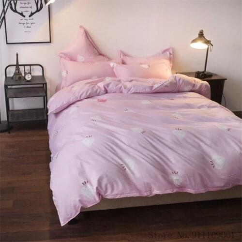 Home Textile King Queen Twin Linens Children and Adult Bedding Sets Pink Diamond Pattern Duvet Cover Flat Sheet Pillowcases