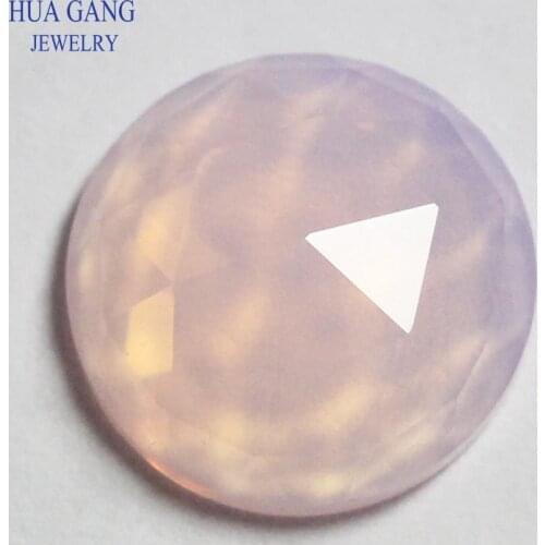 Round Shape Translucent Pink Rose Cut Glass Beads Stones Flat Bottom Loose Gems 8mm Wholesale Beads For Jewelry Making