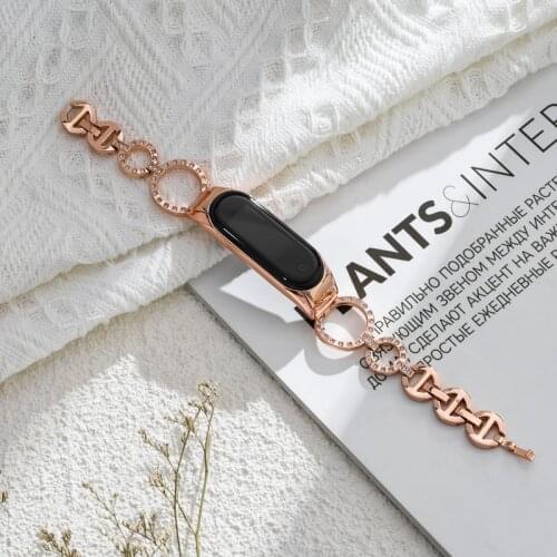 Metal Bracelet Strap For XiaoMi Mi Band 6 5 Strap Smart Watch For Mi band 4 3 Wristbands Strap Accessorie Women