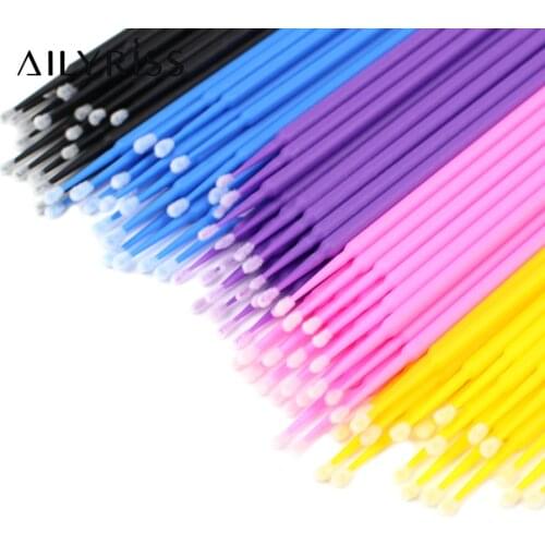 100PCS/Bag Eyelash Brushes Disposable Cotton Swab Micro Individual Eyelashes Microbrush Lash Removing Lash Extension Accessories
