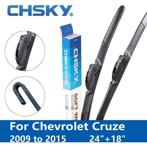 CHSKY Car Windshield Wiper Blade for Chevrolet Cruze 2009 2010 2011 2012 2013 2014 2015 Fit Hook Arms 24"&18" Windscreen Wipers