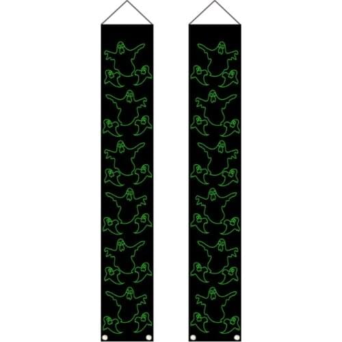 A9LE 1 Pair Cartoon Luminous Halloween Flags Trick Supplies Accessories Party Favor