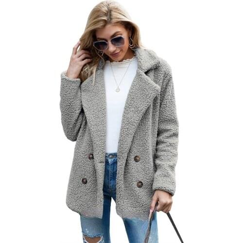 Vintage Solid Women Coats 2021 New Fashion Long Sleeve Turn-down Button Cardigan Lady Jacket Loose Elegant Casual Warm Outwear