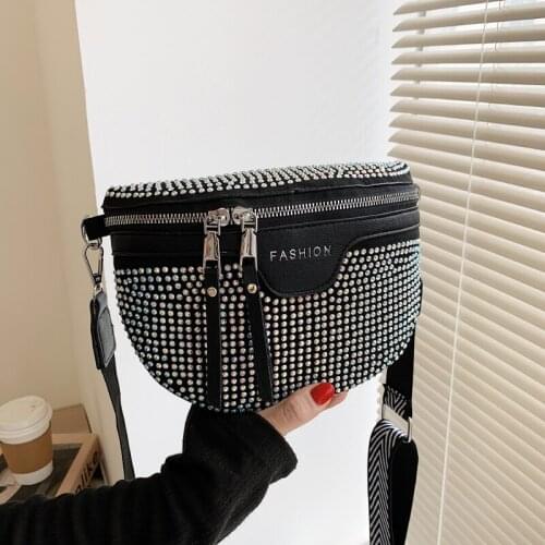 Rivet Waist Bag PU Leather Shoulder Crossbody Bags For Women 2021 Waist Pack Women Belt Bag Multifunctional Travel Chest Bag