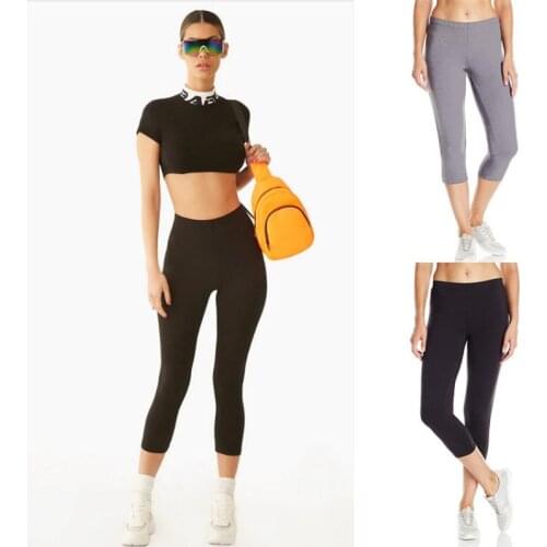 Women Solid Color High Waist Fitness Pants Slim-Fitting Hip Sweatpants Yoga Tight Leggings Workout Clothes Sportswear