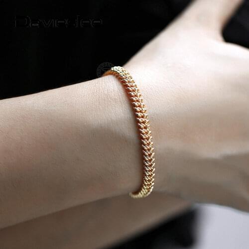 20cm Bracelet for Women 5.5mm 585 Rose Gold Color Swirl Rope Link Chain Girls Party Wedding Fashion Jewelry Gifts New LCB46