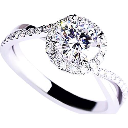 Real 925 Sterling Silver Fairy Ring Women Unique Diamond Luxury Engagement Wedding Anniversary Jewelry Exquisite Elegant Lovely