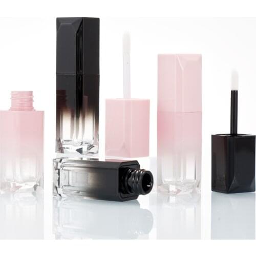 1 Pcs 4 Ml Gradient Rhomboid Makeup Liquid Empty Lipstick Lip Gloss Tubes High Quality Transparent Cosmetic Packaging Container