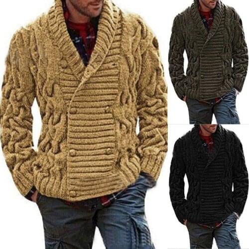 Winter Autumn Men Cardigan Sweater Mens V Neck Warm Knitting Sweaters Male Casual Slim Fit Jumper Clothes Jacket Coat Male 2021