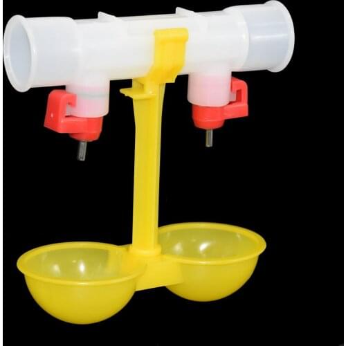 15 Pcs Poultry Chicken Double Outlet Drinking Hanging Chicken Bird Quail Cups Nipple Drinker Poultry Waterer Feeding Supplies
