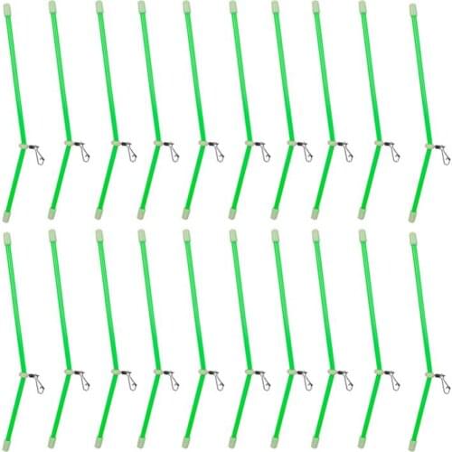 20 Pcs Plastic Anti Booms with Strong Snap Glow in Night Fishing Rig Bent Booms for Fishing Lovers New Luminous