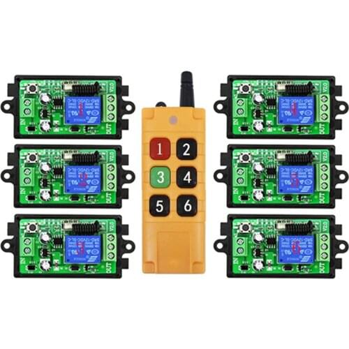 2000m DC12V 24V 1CH 1 CH Wireless Remote Control LED Light Switch Relay Output Radio RF Transmitter And 315/433 MHz Receiver