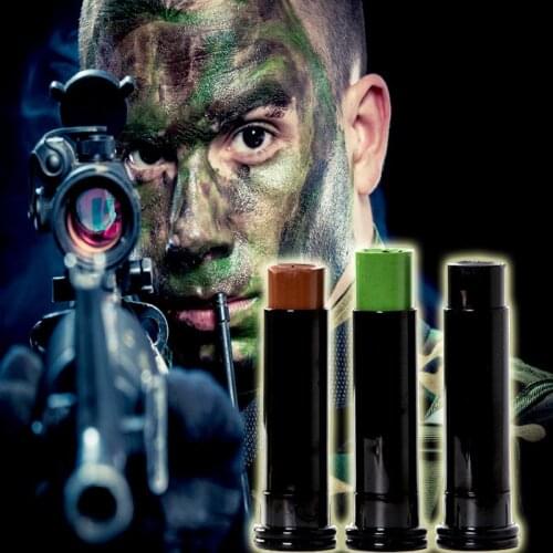 3PCS Outdoor Cs Stage Makeup Paint Military Training Face Painting Childrens Performance Supplies Camouflage Oil Pen