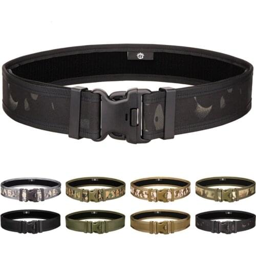 5cm Multifunction Double Buckle Nylon Belt Army Fan Outdoor Hunting Climbing Training Camo Military Tactical Accessory Waistband