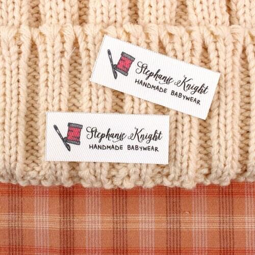60 Custom Labels, Iron Tags, Ironing Labels, Personalized Name, Custom Design, Product Tags, Handmade Items (TB2168)
