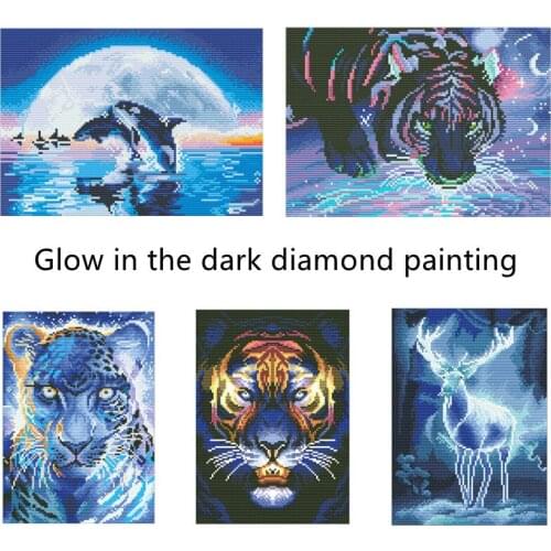 Animal Tiger glowing in the dark diamond painting special-shaped diamond embroidery, surprise gifts for kits Home Decoration