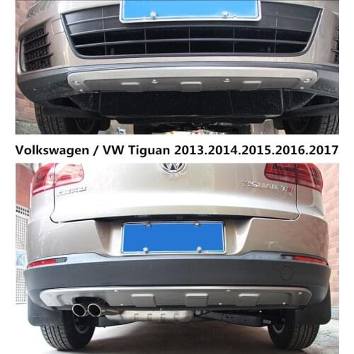 For Volkswagen / VW Tiguan 2013-2017 BUMPER GUARD BUMPER Plate High Quality Stainless Steel Front+Rear Auto Accessories